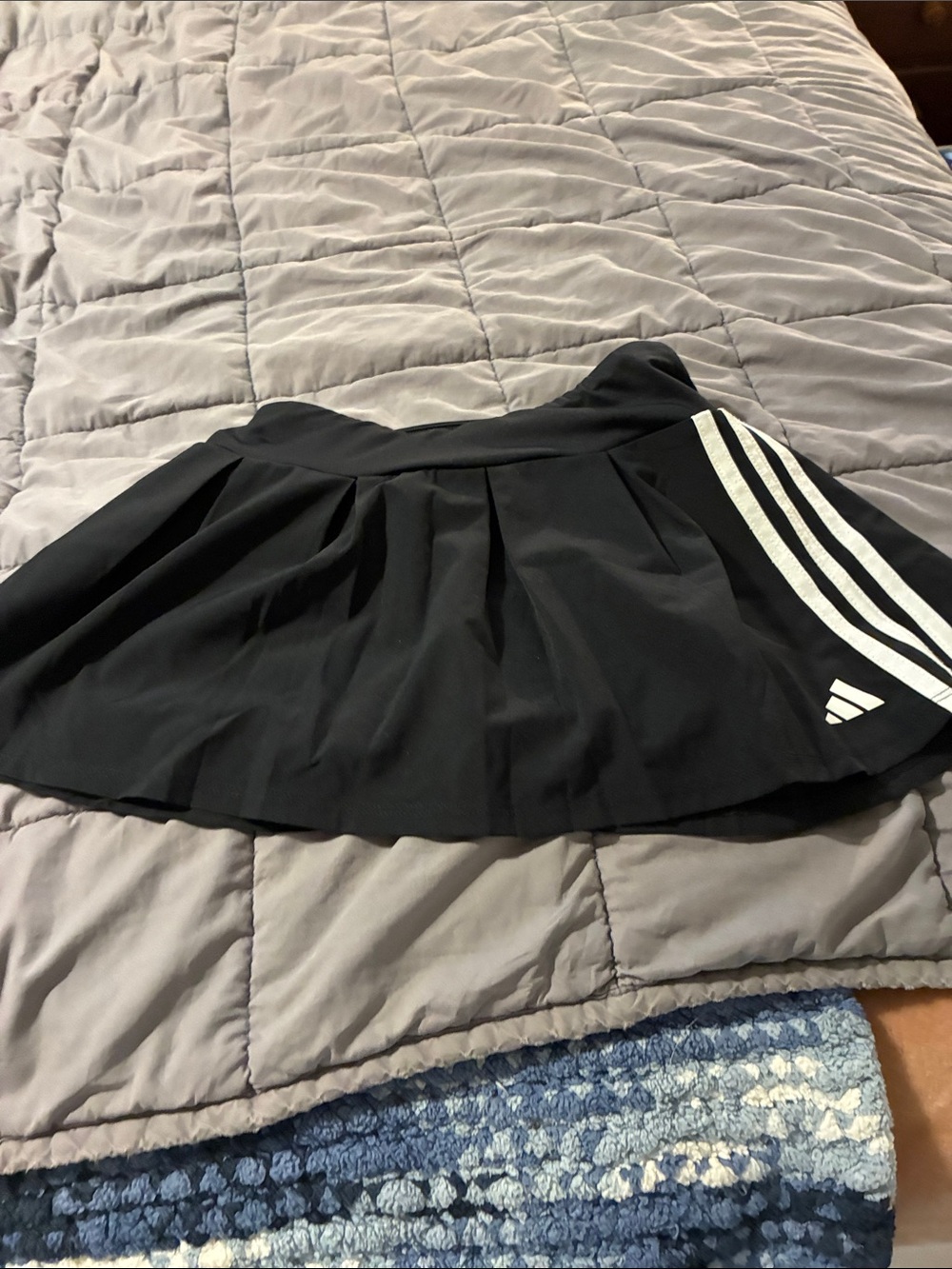 adidas Black Skater Skirt with White Three-Stripe Detail